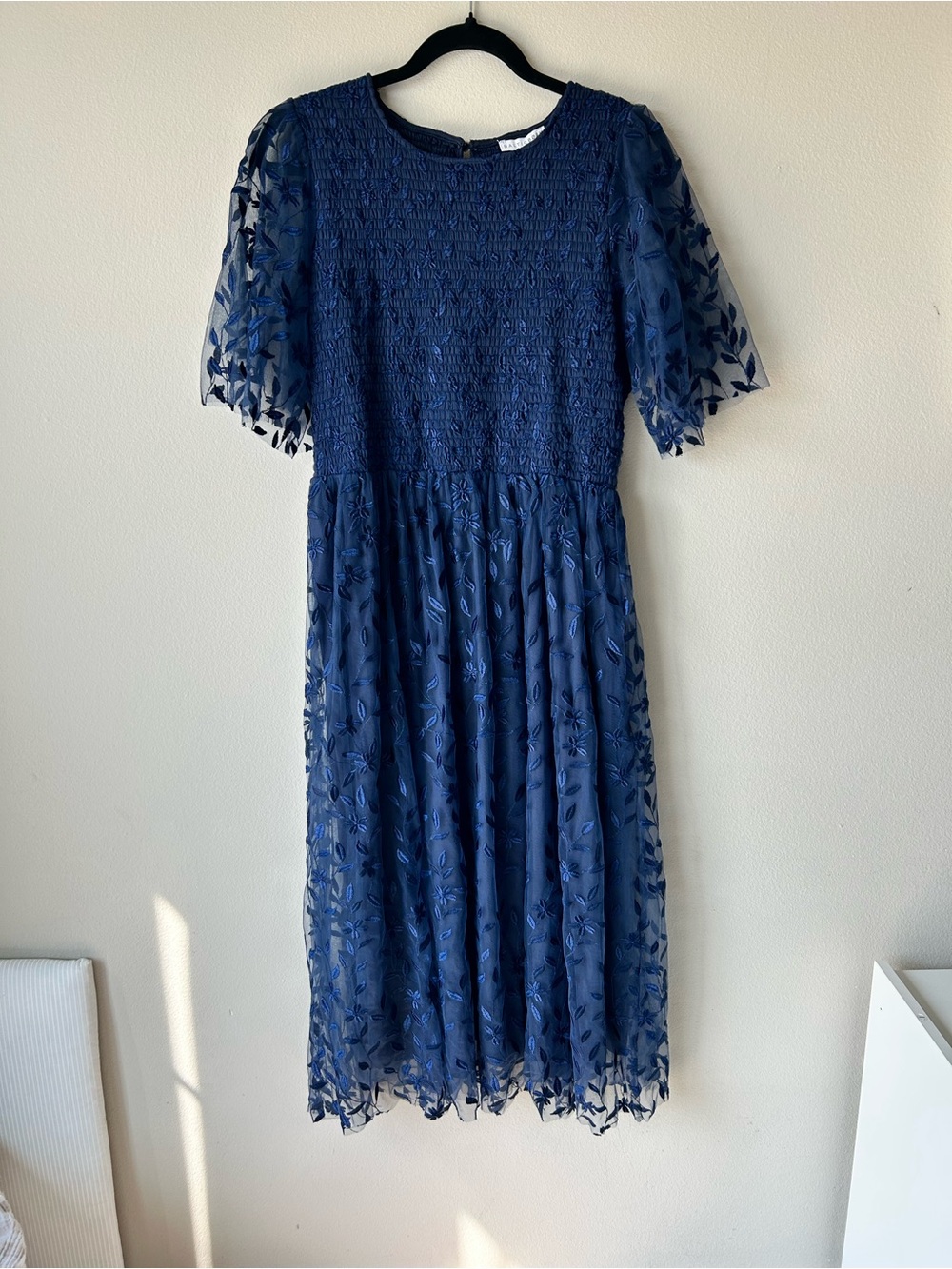 Baltic Born Navy Kendra Embroidered Dress